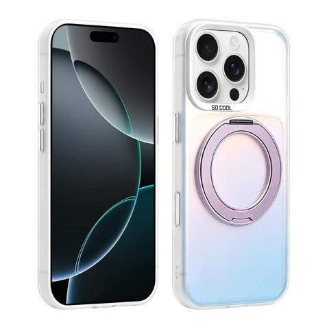Aurora 2.0 PC Hybrid TPU Laser Magnetic Phone Case with Rotating Holder, For iPhone 18 Pro / 17 Pro, For iPhone 18 Pro Max / 17 Pro Max, For iPhone 17, For iPhone 16 Pro Max