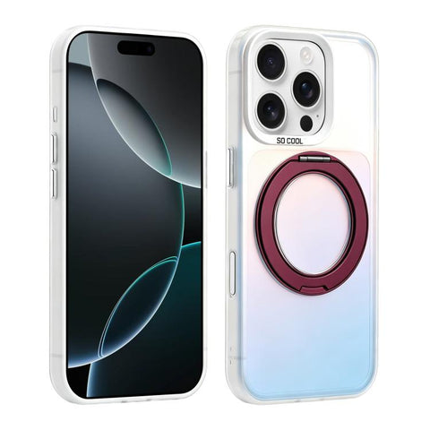 Aurora 2.0 PC Hybrid TPU Laser Magnetic Phone Case with Rotating Holder, For iPhone 18 Pro / 17 Pro, For iPhone 18 Pro Max / 17 Pro Max, For iPhone 17, For iPhone 16 Pro Max