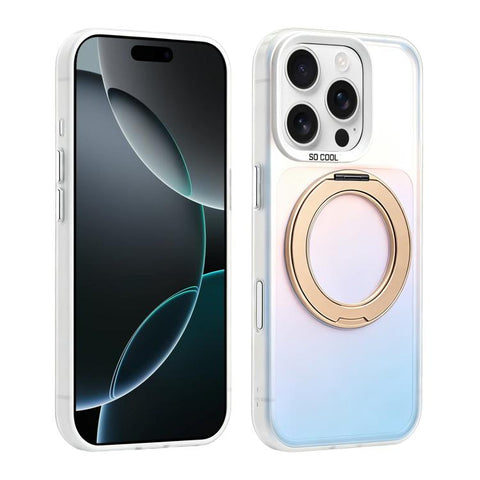 Aurora 2.0 PC Hybrid TPU Laser Magnetic Phone Case with Rotating Holder, For iPhone 18 Pro / 17 Pro, For iPhone 18 Pro Max / 17 Pro Max, For iPhone 17, For iPhone 16 Pro Max