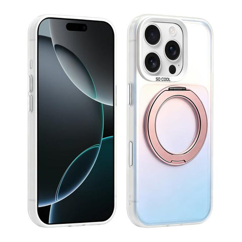 Aurora 2.0 PC Hybrid TPU Laser Magnetic Phone Case with Rotating Holder, For iPhone 18 Pro / 17 Pro, For iPhone 18 Pro Max / 17 Pro Max, For iPhone 17, For iPhone 16 Pro Max
