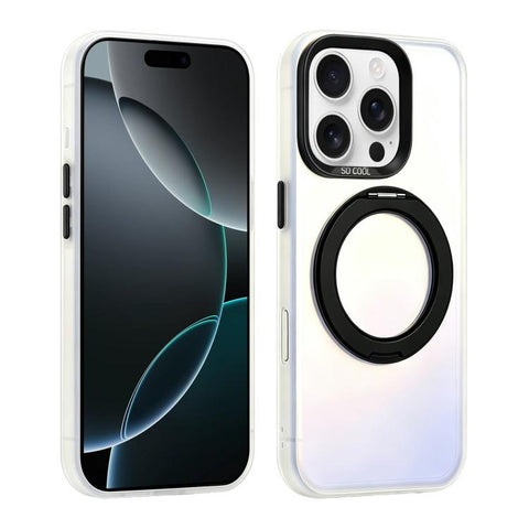 Aurora 2.0 PC Hybrid TPU Laser Magnetic Phone Case with Rotating Holder, For iPhone 18 Pro / 17 Pro, For iPhone 18 Pro Max / 17 Pro Max, For iPhone 17, For iPhone 16 Pro Max
