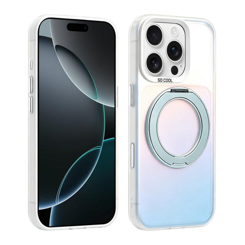 Aurora 2.0 PC Hybrid TPU Laser Magnetic Phone Case with Rotating Holder, For iPhone 18 Pro / 17 Pro, For iPhone 18 Pro Max / 17 Pro Max, For iPhone 17, For iPhone 16 Pro Max