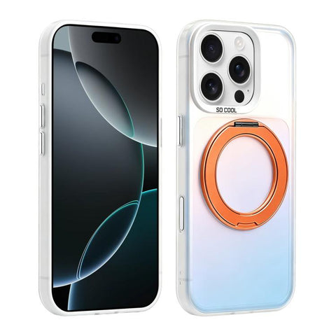 Aurora 2.0 PC Hybrid TPU Laser Magnetic Phone Case with Rotating Holder, For iPhone 18 Pro / 17 Pro, For iPhone 18 Pro Max / 17 Pro Max, For iPhone 17, For iPhone 16 Pro Max