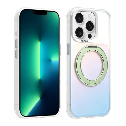 Aurora 2.0 PC Hybrid TPU Laser Magnetic Phone Case with Rotating Holder, For iPhone 13 Pro Max, For iPhone 13 Pro, For iPhone 13
