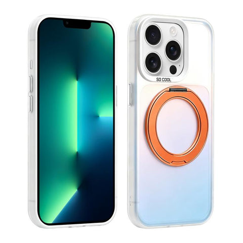 Aurora 2.0 PC Hybrid TPU Laser Magnetic Phone Case with Rotating Holder, For iPhone 13 Pro Max, For iPhone 13 Pro, For iPhone 13