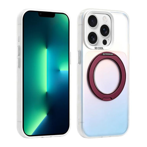 Aurora 2.0 PC Hybrid TPU Laser Magnetic Phone Case with Rotating Holder, For iPhone 13 Pro Max, For iPhone 13 Pro, For iPhone 13