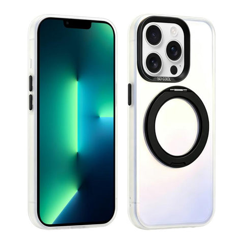 Aurora 2.0 PC Hybrid TPU Laser Magnetic Phone Case with Rotating Holder, For iPhone 13 Pro Max, For iPhone 13 Pro, For iPhone 13