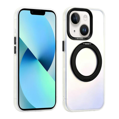 Aurora 2.0 PC Hybrid TPU Laser Magnetic Phone Case with Rotating Holder, For iPhone 13 Pro Max, For iPhone 13 Pro, For iPhone 13