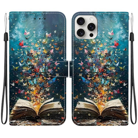 Crystal-Texture Painted Vegan Leather Phone Case, For iPhone 14 Plus, For iPhone 14, For iPhone 14 Pro, For iPhone 14 Pro Max, For iPhone SE 2022 / SE 2020 / 7 / 8