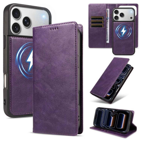 Cowhide Leather Texture RFID Detachable 2 in 1 Magnetic Vegan Leather Phone Case, For iPhone 18 Pro, For iPhone 18 Pro Max, For iPhone 17 Pro Max, For iPhone 17 Pro, For iPhone 15 Pro Max, For iPhone 15 Pro, For iPhone 15 Plus, For iPhone 14 Plus