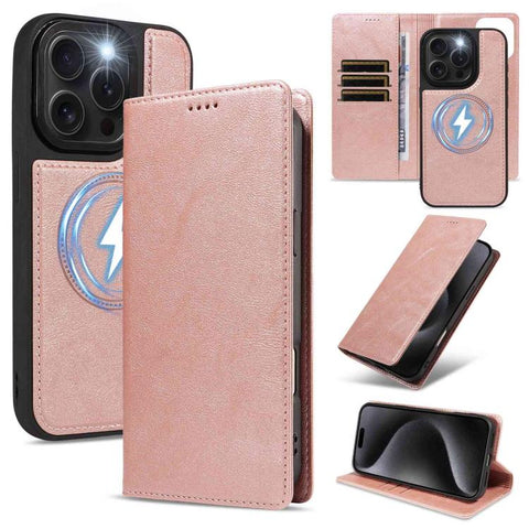 Cowhide Leather Texture RFID Detachable 2 in 1 Magnetic Vegan Leather Phone Case, For iPhone 18 Pro, For iPhone 18 Pro Max, For iPhone 17 Pro Max, For iPhone 17 Pro, For iPhone 15 Pro Max, For iPhone 15 Pro, For iPhone 15 Plus, For iPhone 14 Plus