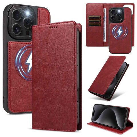 Cowhide Leather Texture RFID Detachable 2 in 1 Magnetic Vegan Leather Phone Case, For iPhone 18 Pro, For iPhone 18 Pro Max, For iPhone 17 Pro Max, For iPhone 17 Pro, For iPhone 15 Pro Max, For iPhone 15 Pro, For iPhone 15 Plus, For iPhone 14 Plus
