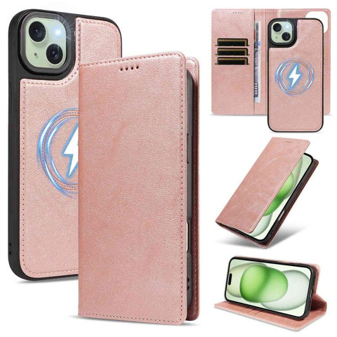 Cowhide Leather Texture RFID Detachable 2 in 1 Magnetic Vegan Leather Phone Case, For iPhone 18 Pro, For iPhone 18 Pro Max, For iPhone 17 Pro Max, For iPhone 17 Pro, For iPhone 15 Pro Max, For iPhone 15 Pro, For iPhone 15 Plus, For iPhone 14 Plus
