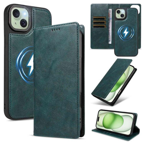 Cowhide Leather Texture RFID Detachable 2 in 1 Magnetic Vegan Leather Phone Case, For iPhone 18 Pro, For iPhone 18 Pro Max, For iPhone 17 Pro Max, For iPhone 17 Pro, For iPhone 15 Pro Max, For iPhone 15 Pro, For iPhone 15 Plus, For iPhone 14 Plus