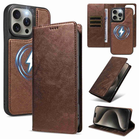 Cowhide Leather Texture RFID Detachable 2 in 1 Magnetic Vegan Leather Phone Case, For iPhone 18 Pro, For iPhone 18 Pro Max, For iPhone 17 Pro Max, For iPhone 17 Pro, For iPhone 15 Pro Max, For iPhone 15 Pro, For iPhone 15 Plus, For iPhone 14 Plus
