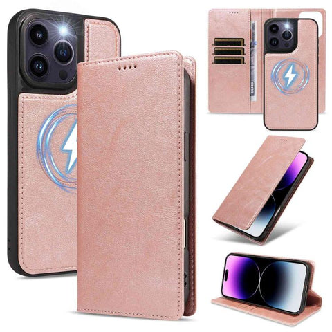 Cowhide Leather Texture RFID Detachable 2 in 1 Magnetic Vegan Leather Phone Case, For iPhone 14 Pro, For iPhone 14 Pro Max, For iPhone 13 Pro Max, For iPhone 13 Pro, For iPhone 12 Pro Max