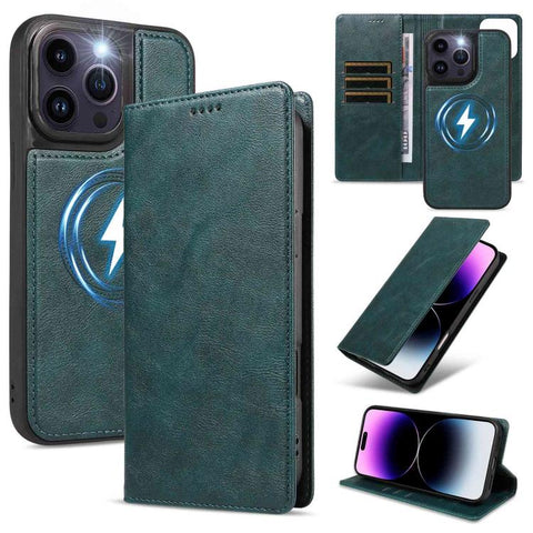 Cowhide Leather Texture RFID Detachable 2 in 1 Magnetic Vegan Leather Phone Case, For iPhone 14 Pro, For iPhone 14 Pro Max, For iPhone 13 Pro Max, For iPhone 13 Pro, For iPhone 12 Pro Max