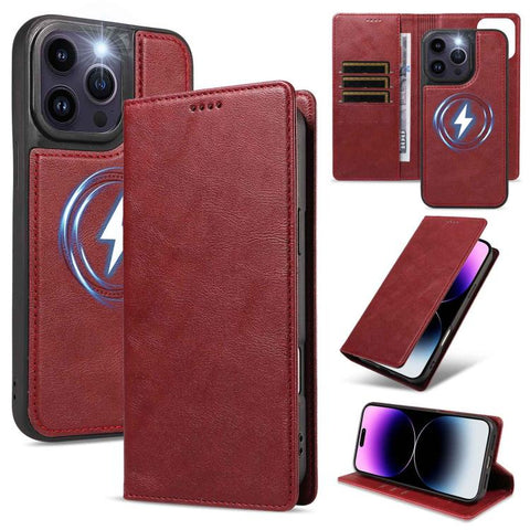 Cowhide Leather Texture RFID Detachable 2 in 1 Magnetic Vegan Leather Phone Case, For iPhone 14 Pro, For iPhone 14 Pro Max, For iPhone 13 Pro Max, For iPhone 13 Pro, For iPhone 12 Pro Max