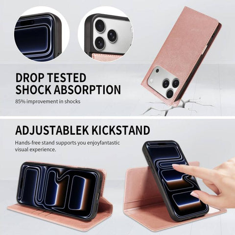 Cowhide Leather Texture RFID Detachable 2 in 1 Magnetic Vegan Leather Phone Case, For iPhone 14 Pro, For iPhone 14 Pro Max, For iPhone 13 Pro Max, For iPhone 13 Pro, For iPhone 12 Pro Max
