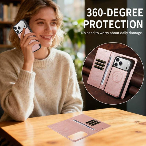 Cowhide Leather Texture RFID Detachable 2 in 1 Magnetic Vegan Leather Phone Case, For iPhone 14 Pro, For iPhone 14 Pro Max, For iPhone 13 Pro Max, For iPhone 13 Pro, For iPhone 12 Pro Max