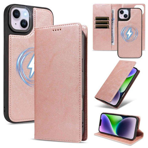 Cowhide Leather Texture RFID Detachable 2 in 1 Magnetic Vegan Leather Phone Case, For iPhone 18 Pro, For iPhone 18 Pro Max, For iPhone 17 Pro Max, For iPhone 17 Pro, For iPhone 15 Pro Max, For iPhone 15 Pro, For iPhone 15 Plus, For iPhone 14 Plus
