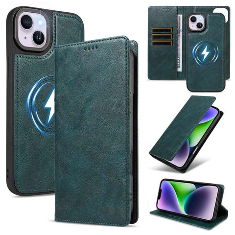 Cowhide Leather Texture RFID Detachable 2 in 1 Magnetic Vegan Leather Phone Case, For iPhone 18 Pro, For iPhone 18 Pro Max, For iPhone 17 Pro Max, For iPhone 17 Pro, For iPhone 15 Pro Max, For iPhone 15 Pro, For iPhone 15 Plus, For iPhone 14 Plus