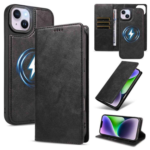 Cowhide Leather Texture RFID Detachable 2 in 1 Magnetic Vegan Leather Phone Case, For iPhone 18 Pro, For iPhone 18 Pro Max, For iPhone 17 Pro Max, For iPhone 17 Pro, For iPhone 15 Pro Max, For iPhone 15 Pro, For iPhone 15 Plus, For iPhone 14 Plus