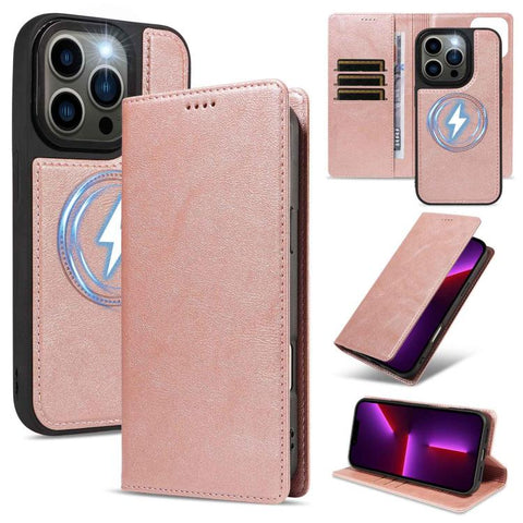 Cowhide Leather Texture RFID Detachable 2 in 1 Magnetic Vegan Leather Phone Case, For iPhone 14 Pro, For iPhone 14 Pro Max, For iPhone 13 Pro Max, For iPhone 13 Pro, For iPhone 12 Pro Max
