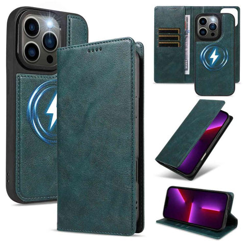 Cowhide Leather Texture RFID Detachable 2 in 1 Magnetic Vegan Leather Phone Case, For iPhone 14 Pro, For iPhone 14 Pro Max, For iPhone 13 Pro Max, For iPhone 13 Pro, For iPhone 12 Pro Max