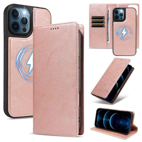 Cowhide Leather Texture RFID Detachable 2 in 1 Magnetic Vegan Leather Phone Case, For iPhone 14 Pro, For iPhone 14 Pro Max, For iPhone 13 Pro Max, For iPhone 13 Pro, For iPhone 12 Pro Max