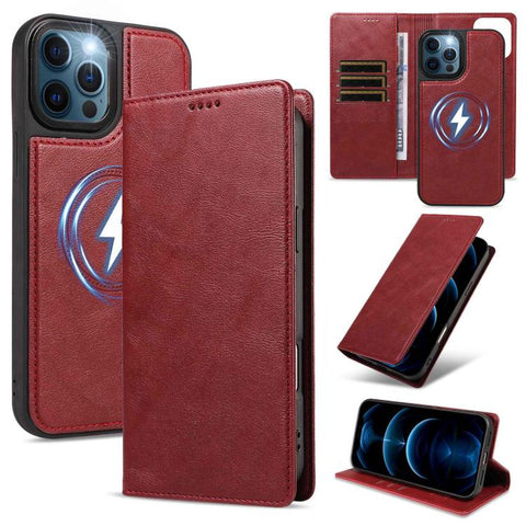 Cowhide Leather Texture RFID Detachable 2 in 1 Magnetic Vegan Leather Phone Case, For iPhone 14 Pro, For iPhone 14 Pro Max, For iPhone 13 Pro Max, For iPhone 13 Pro, For iPhone 12 Pro Max