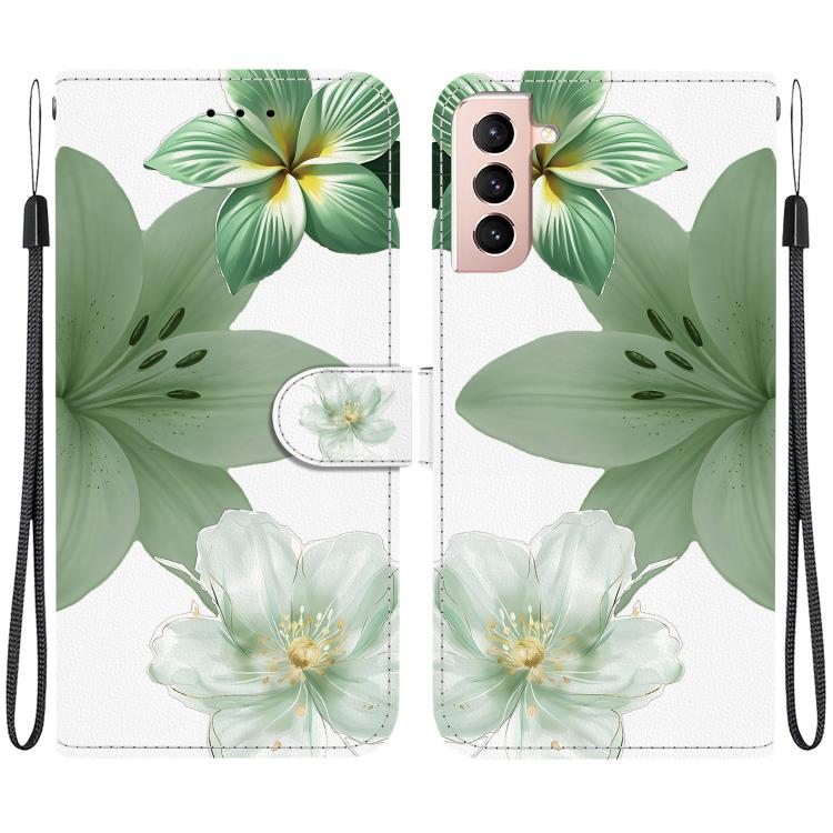 Crystal-Texture Painted Vegan Leather Phone Case, For Galaxy S22 5G