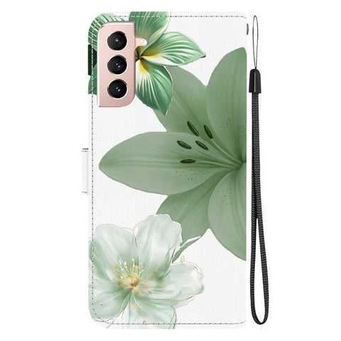 Crystal-Texture Painted Vegan Leather Phone Case, For Galaxy S22 5G