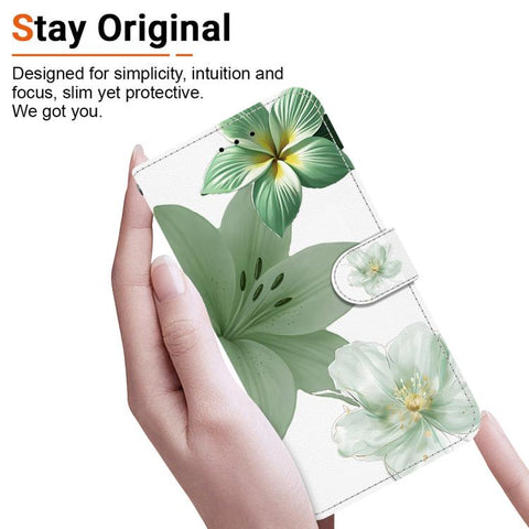 Crystal-Texture Painted Vegan Leather Phone Case, For Galaxy S22 5G