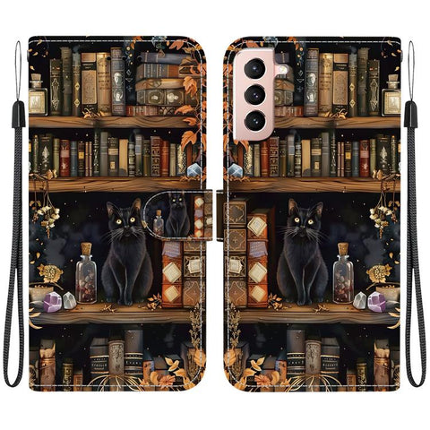 Crystal-Texture Painted Vegan Leather Phone Case, For Galaxy S22 5G