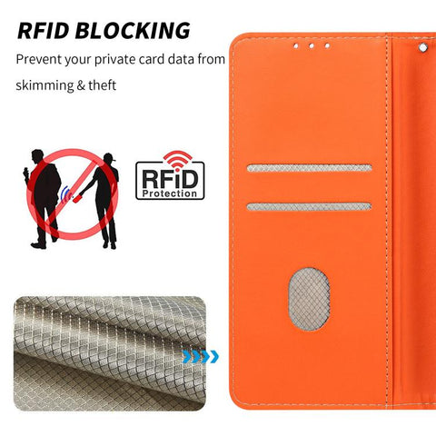 Embossed Meander Pattern RFID Vegan Leather Phone Case, For iPhone 15 Pro, For iPhone 15 Plus / 14 Plus, For iPhone 15, For iPhone 14 / 13, For iPhone 14 Pro Max, For iPhone 14 Pro