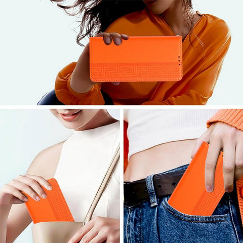 Embossed Meander Pattern RFID Vegan Leather Phone Case, For iPhone 11, For iPhone 11 Pro