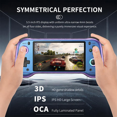 H55 Pro 5.5-inch IPS Screen Handheld Game Console Supports 40+ Emulators, 64G, 128G