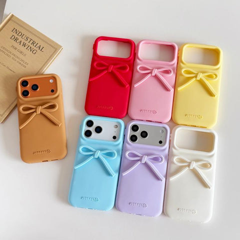 Bow TPU hybrid PC Bulge Phone Case, For iPhone 18 Pro / 17 Pro, For iPhone 18 Pro Max / 17 Pro Max, For iPhone 17, For iPhone 16 Pro Max, For iPhone 16 Pro, For iPhone 16 Plus