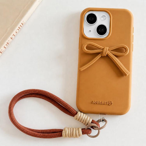 Bow TPU hybrid PC Bulge Phone Case with Lanyard, For iPhone 16, For iPhone 15 Pro Max, For iPhone 15 Pro, For iPhone 15 Plus, For iPhone 15, For iPhone 14 Plus