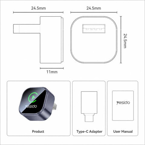Yesido KM31 Mini 2-in-1 Wired to Wireless CarPlay and Android Auto Car Adapter, KM31
