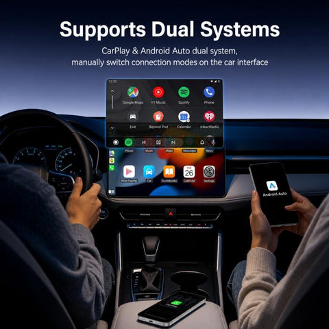 Yesido KM31 Mini 2-in-1 Wired to Wireless CarPlay and Android Auto Car Adapter, KM31