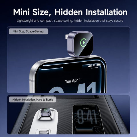 Yesido KM31 Mini 2-in-1 Wired to Wireless CarPlay and Android Auto Car Adapter, KM31