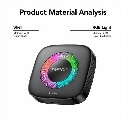 Yesido KM33 Wired to Wireless CarPlay and Android Auto Car AI Smart Box Adapter with RGB Light, KM33