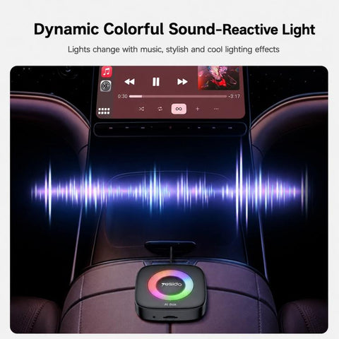 Yesido KM33 Wired to Wireless CarPlay and Android Auto Car AI Smart Box Adapter with RGB Light, KM33