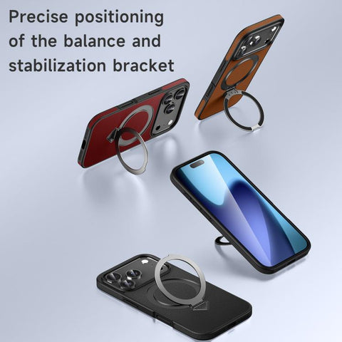 SULADA Top Grain Leather MagSafe Magnetic Holder Phone Case, For iPhone 18 Pro, For iPhone 18 Pro Max, For iPhone 17 Pro Max, For iPhone 17 Pro, For iPhone 17