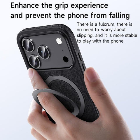 SULADA Top Grain Leather MagSafe Magnetic Holder Phone Case, For iPhone 18 Pro, For iPhone 18 Pro Max, For iPhone 17 Pro Max, For iPhone 17 Pro, For iPhone 17
