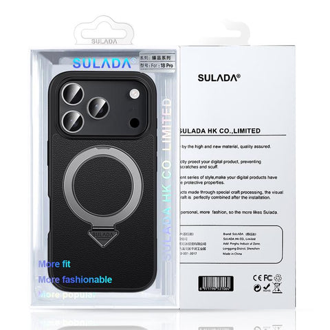 SULADA Top Grain Leather MagSafe Magnetic Holder Phone Case, For iPhone 18 Pro, For iPhone 18 Pro Max, For iPhone 17 Pro Max, For iPhone 17 Pro, For iPhone 17