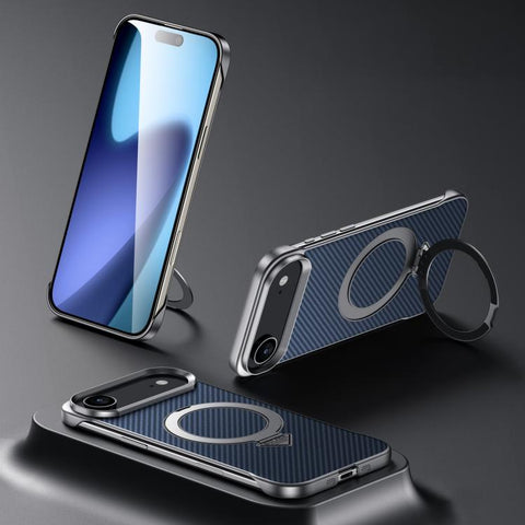 SULADA Kevlar Texture MagSafe Magnetic Holder Phone Case, For iPhone 18 Pro, For iPhone 18 Pro Max, For iPhone 17 Pro Max, For iPhone 17 Pro, For iPhone 17, For iPhone Air