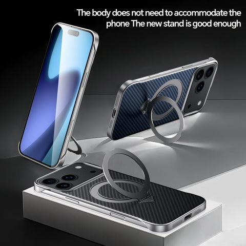 SULADA Kevlar Texture MagSafe Magnetic Holder Phone Case, For iPhone 18 Pro, For iPhone 18 Pro Max, For iPhone 17 Pro Max, For iPhone 17 Pro, For iPhone 17, For iPhone Air